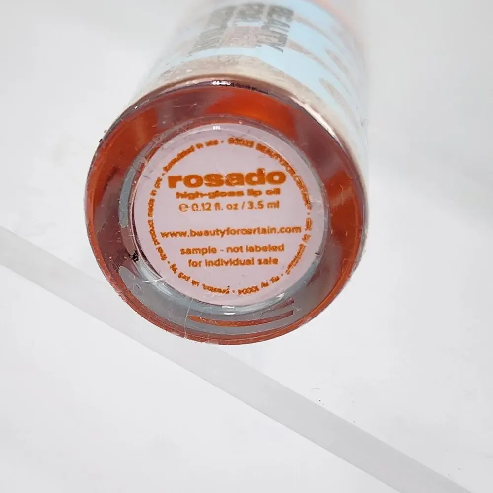 Beauty For Certain BFC Rosado High Gloss Lip Oil .12 oz FS Sealed Gold Shimmer